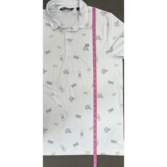 Travis Mathew Polo Shirt Mens Large White Truly Hard Seltzer Golf Performance FS - Picture 7 of 11